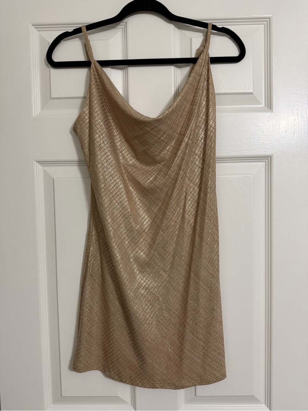 Forever 21 Metallic Gold Cowl Neck Mini Slip Dress - Picture 2 of 4